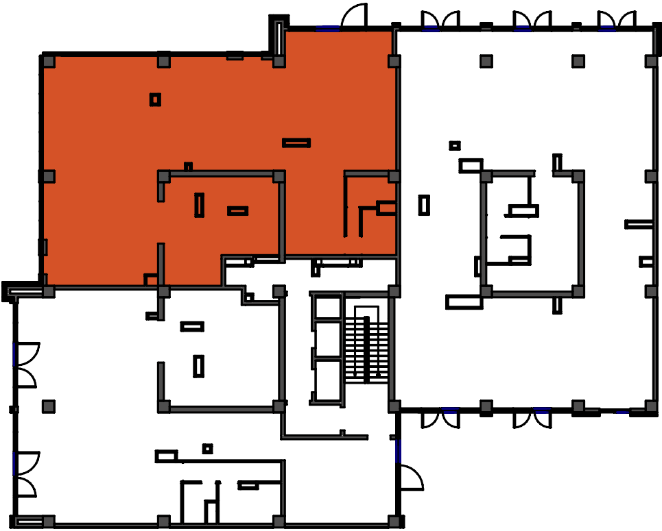 location of the building in the complex