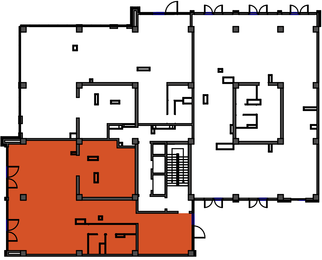 location of the building in the complex