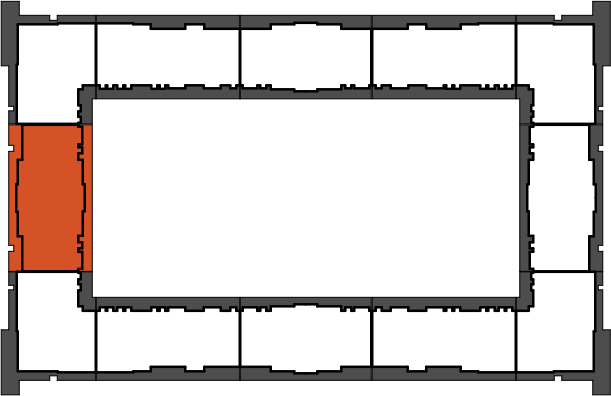 location of the building in the complex
